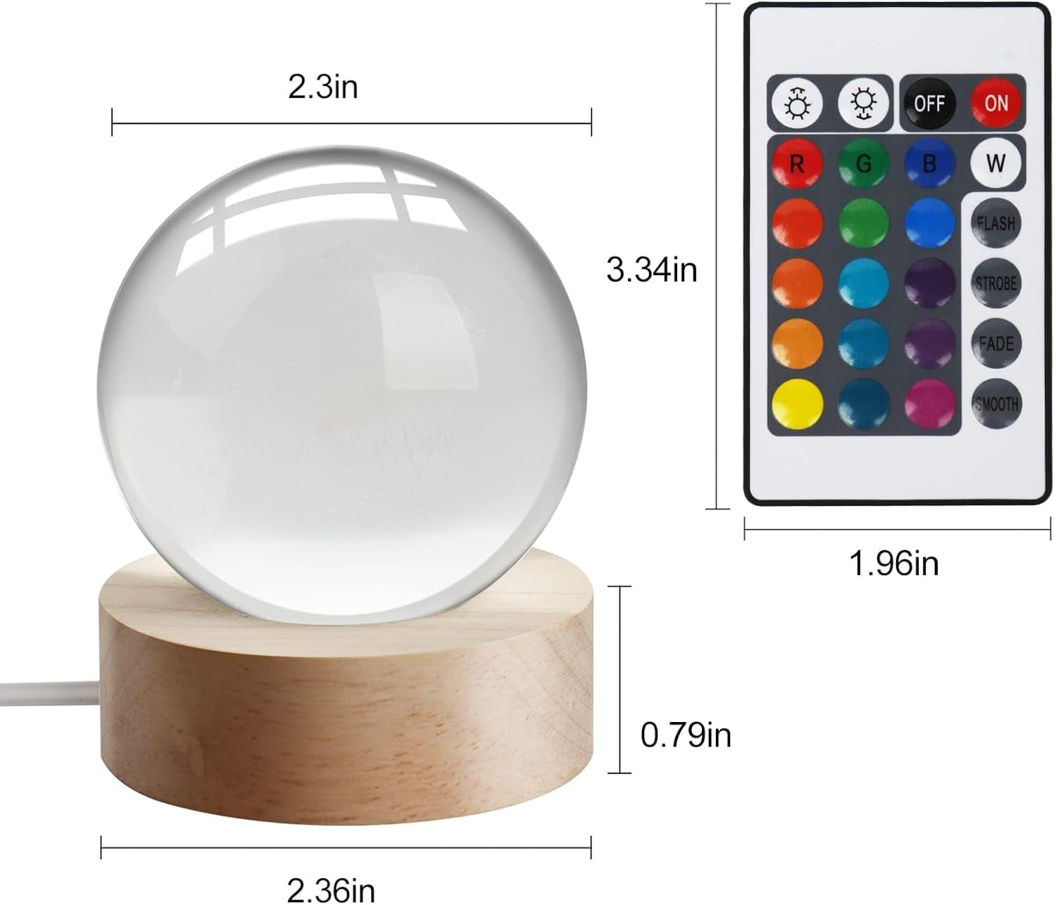 3D Galaxy Crystal Ball Night Light for Gifts with Colorful LED Light Base, Color Changing Light with Remote as a Birthday Gift for Teens Boys and Girls, Moon Model