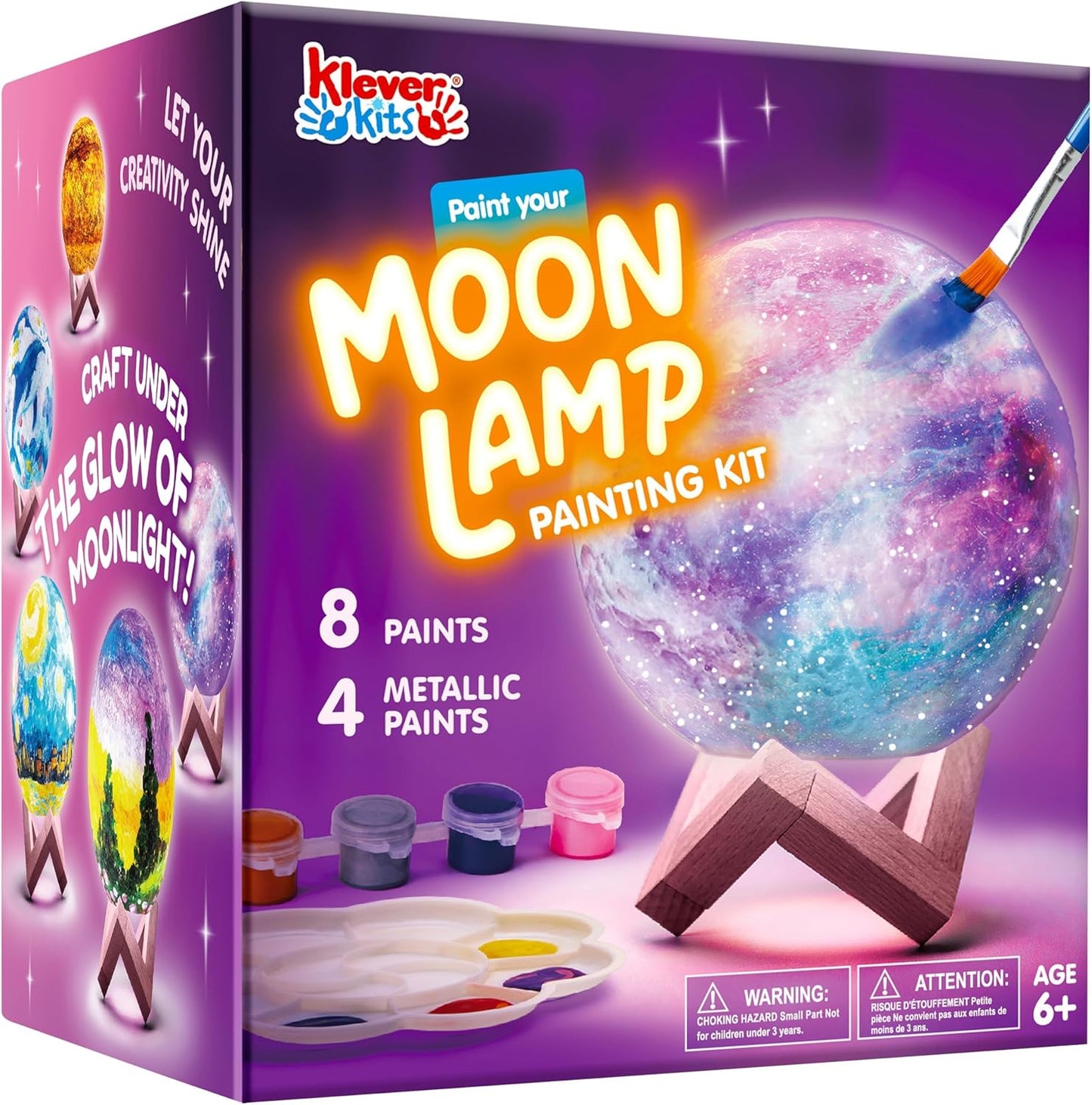 DIY 3D Moon Night Light, Paint Your Own Moon Lamp Kit Galaxy Lamp Arts and Crafts Kit, School Activities, Birthday Gifts for Kids Girls Boys