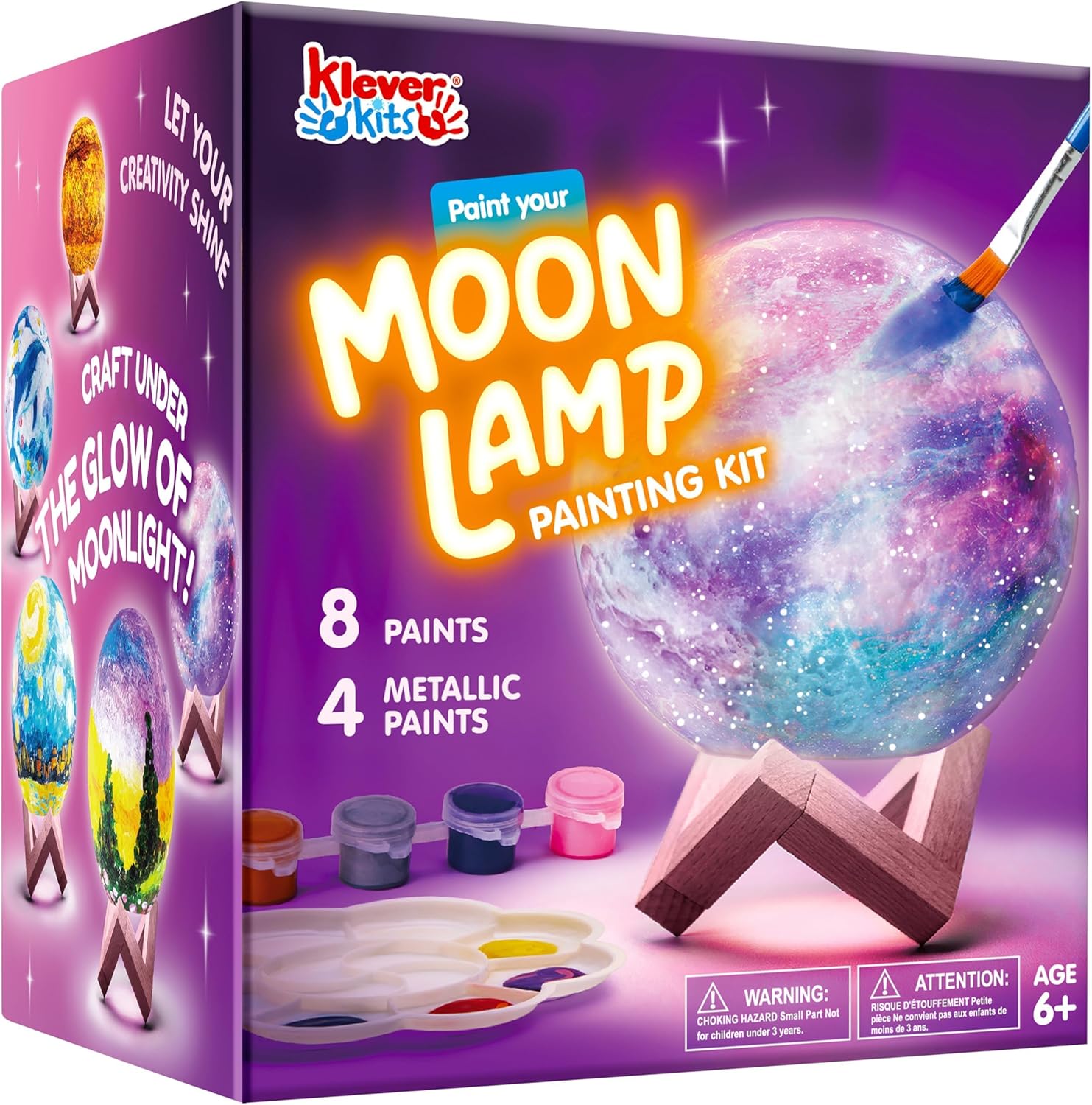 DIY 3D Moon Night Light, Paint Your Own Moon Lamp Kit Galaxy Lamp Arts and Crafts Kit, School Activities, Birthday Gifts for Kids Girls Boys