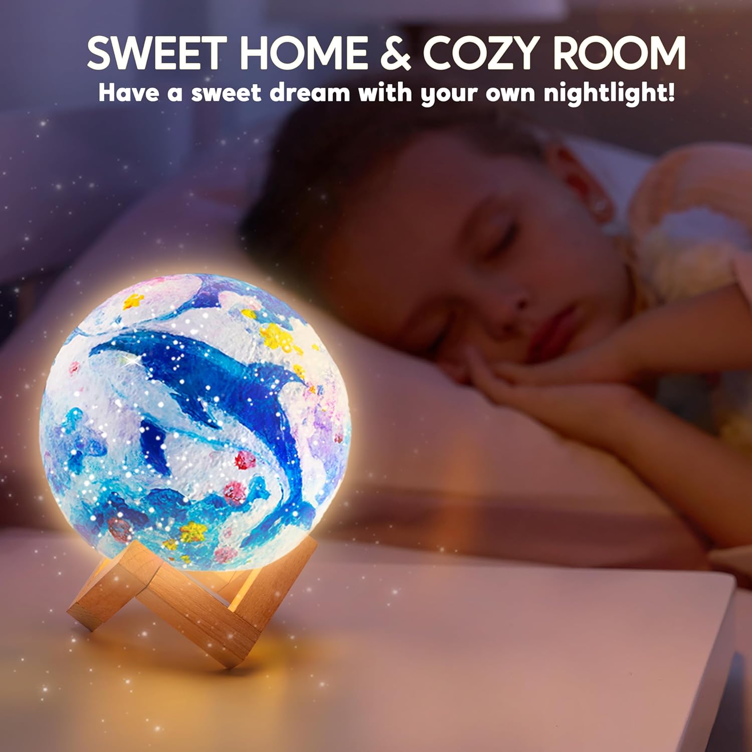 DIY 3D Moon Night Light, Paint Your Own Moon Lamp Kit Galaxy Lamp Arts and Crafts Kit, School Activities, Birthday Gifts for Kids Girls Boys